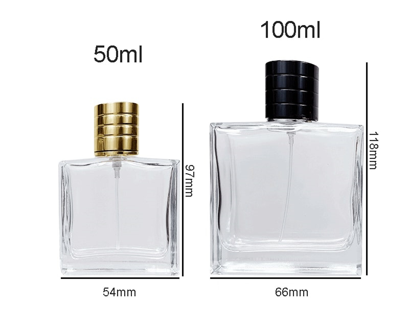 50ml 100ml lüks şeffaf sprey parfüm şişesi